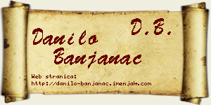 Danilo Banjanac vizit kartica